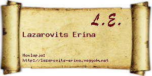 Lazarovits Erina névjegykártya